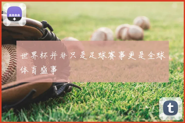 世界杯并非只是足球赛事更是全球体育盛事